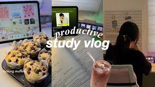 productive study vlog  waking up early, studying for exams, productive days at home, uni vlog