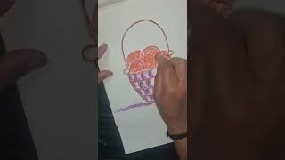 How to draw vegetables basket oil pastel#yputubeshorts #drawing