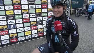 Charlotte Kool - Interview at the start - Classic Brugge-De Panne 2023