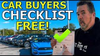 Car Buyers CHECKLIST (Free PDF) Kevin Hunter the Homework Guy