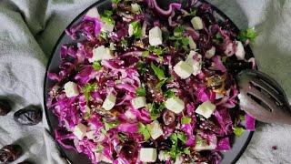 СУПЕР ПОЛЕЗНЫЙ САЛАТ С КРАСНОЙ КАПУСТОЙ И СЫРОМ ФЕТА / Faydalı qırmızı kələmli salat