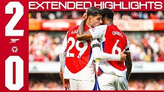 Havertz and Saka score in win! | EXTENDED HIGHLIGHTS | Arsenal v Wolves (2-0) | Premier League