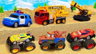 Police Car Rescue Construction Vehicles Collection Videos Funny Stories | ENJO Car Toys