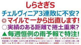 しらさぎステークス2025予想　チェルヴィニア、3連敗に不安？◎芝マイルで一から出直します！○実績ある距離で捲土重来？▲毎週恒例の雨予想で特注です。