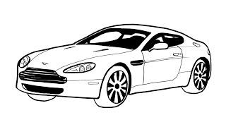 How to draw an Aston Martin - Easy Car Drawing Step by Step