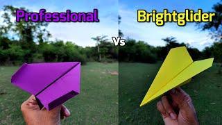 Professional vs Brightglider Paper Airplanes Flying and Making