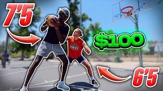 Score On Me, You Get $100 vs 7'5" Hooper & Random People!