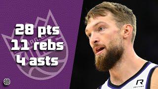 Domantas Sabonis 28 pts 11 rebs 4 asts vs Jazz 24/25 season