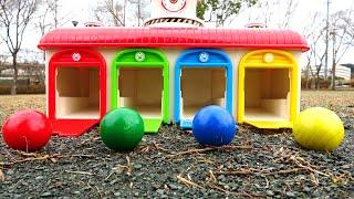Marble Run ASMR  4 color garage and big colorful ball masterpiece selection