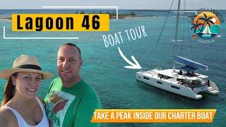 Tour of a charter boat. A Lagoon 46 from Navigare Yachting in the Abacos, Bahamas