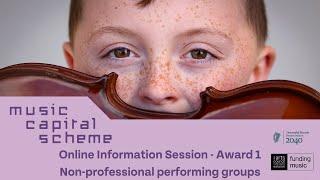 Music Capital Scheme Information Session 2024 - Award 1 (organisations) - Facebook Live Recording