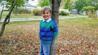 How To Crochet Eli's Striped Sweater Boys Sizes 4/5 and 6/7 Crochet sweater Tutorial #423