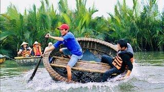 【 4K】Must-Try Basket Boat in Hoi An Vietnam - Bay Mau Coconut Forest