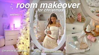 CHRISTMAS ROOM MAKEOVER ️ decorating for Christmas + aesthetic room tour!