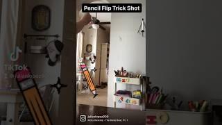 Pencil Flip Trick Shot! #trickshots #pencilflip ️