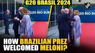 Italian PM Giorgia Meloni arrives at G20 Summit, receives a warm welcome from Brazilian Prez