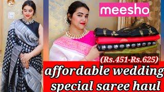 meesho affordable saree haul || wedding wear saree haul || pooja choyal