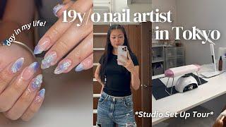 *productive* days in my life as a 19y/o nail artist | gel x nails, unboxing, desk set-up tour