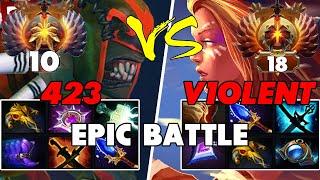 423 (BLOODSEEKER) Carry vs V1OLENT (LINA) Mid - Epic Battle Of Pro Dota 2 Players - Z Dota 2 Channel