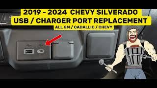 2019 - 2024 CHEVY SILVERADO USB _ CHARGER AUX JACK PORT REPLACEMENT TUTORIAL  GMC SIERRA , CADALLIC