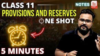 PROVISION AND RESERVE class 11 ONE SHOT | Accounts by GAURAV JAIN