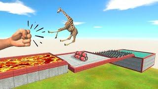 Mega Punch Over 4 Obstacles - Animal Revolt Battle Simulator