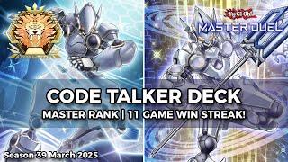 11-0 Streak! Code Talker (Diamond-Master) Season 39 - Yu-Gi-Oh! Master Duel