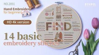 E2891-2  Explanatory version!Hand Embroidery for Beginners ‖42 basic embroidery stitches by ETSPIL