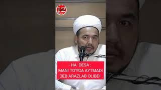 Shukurullo Domla - Ha desa Meni To'yga aytmadi deb Arazlab olibdi  / TEM1212