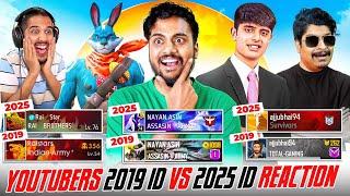 Reacting All Youtubers 2019 Vs 2025 Id  - Garena Free Fire Max