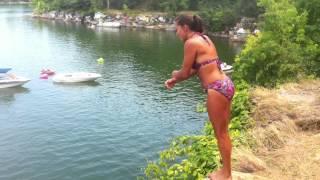 Diving off the Kentucky Lake Rock Quarry