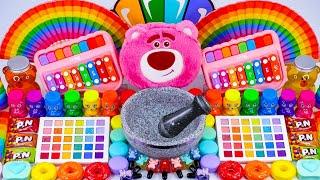 Satisfying Video Making Clear Slime With Colorful Heart Eyeshadow Cosmetic Mixing Random ASMR