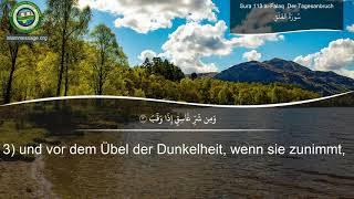 Quran Surah 113 Al-Falaq (German translation)