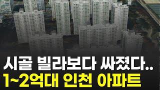 빌라보다 싸졌어요.. 인천 1~2억대로 하락한 아파트ㅣ역세권 신축인데도 너무 저렴해진 아파트 (검단신도시 부평구 계양구 미추홀구 송도 청라 연수구  부동산)