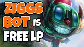 Ziggs Bot is the most simple way to get LP from doing nothing | Challenger Ziggs - League of Legends
