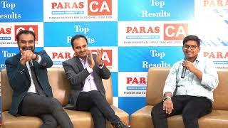 Our Student Our Pride | Paras Institute | CA Ishan Jain | CA-Final | AIR-35 | 2022