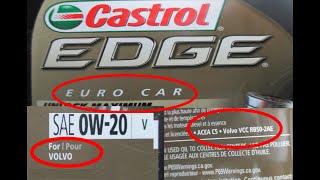 Volvo 2 0L Engine Oil Change with Volvo Viscosity Change Announcement