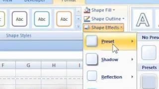 How to remove a shape effect from WordArt in a spreadsheet