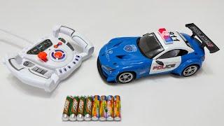 Unboxing remote control police car, RC drifting stunt car, gear police car, 360 degree rotating car