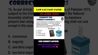 LAW GAT PAST PAPER MCQ 10 #short #viralvideo #article