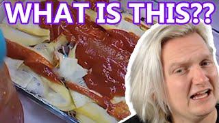 REACTING TO THIS SKINNY "LASAGNA" (soup) 