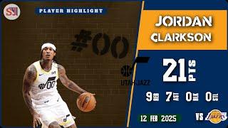 JORDAN CLARKSON 21 PTS vs LAL 12 Feb 2025 UTA Highlights