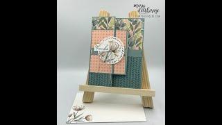 Stampin Up//Spotlight on Nature//Trifold Hidden Door Fun Fold//Frames & Flowers DSP//Thank You Card