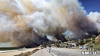 Fast-Moving Blaze Engulfs Pacific Palisades Hills, Smoke Blankets Santa Monica Bay