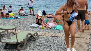 Крым. Что с пляжами в Отрадном. Холодное море. Цены в кафе "Валентина". Открытие пляжа "Таврида Бич"