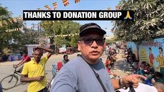 SERVING FOODS FOR 300 PEOPLE || THANKS TO DONATION GROUP || TIBETAN VLOGGER ||