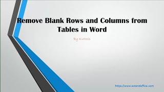 Quickly Remove All Empty/Duplicate Rows And Columns From All Tables In Word