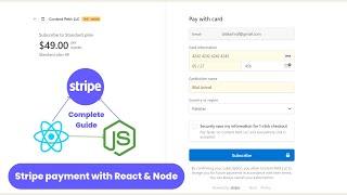 How to integrate stripe payment in react and node.js | Stripe integration in react js and node js