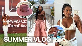 ️ SUMMER OUTFITS FOR SWIM WEEK 2025 VLOG! Glowy Summer Makeup & Summer Fashion Try On Haul ️