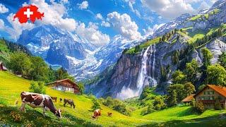 SWITZERLAND Walking Tour 4K  Swiss Village Tour  Most Beautiful Villages in Switzerland 